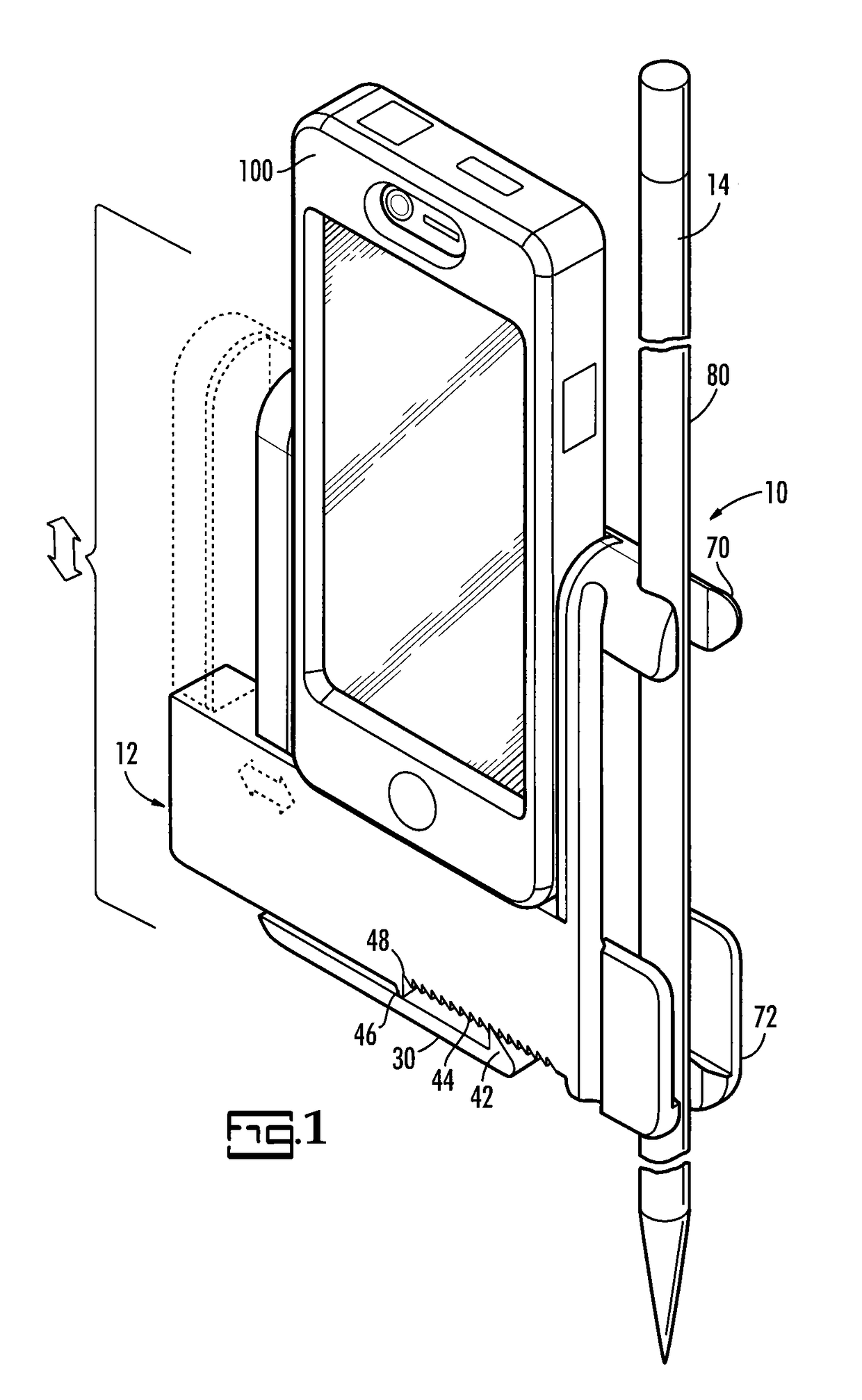 Method and device for elevating mobile device