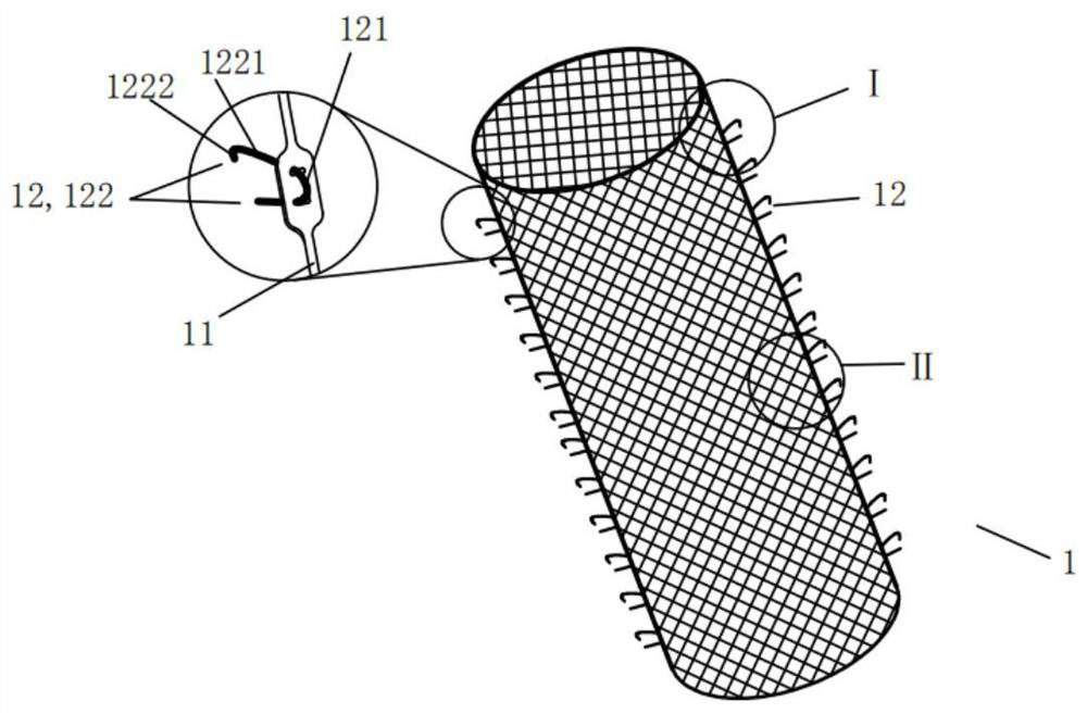 Dense net support with bionic micro-thorn attachment structures