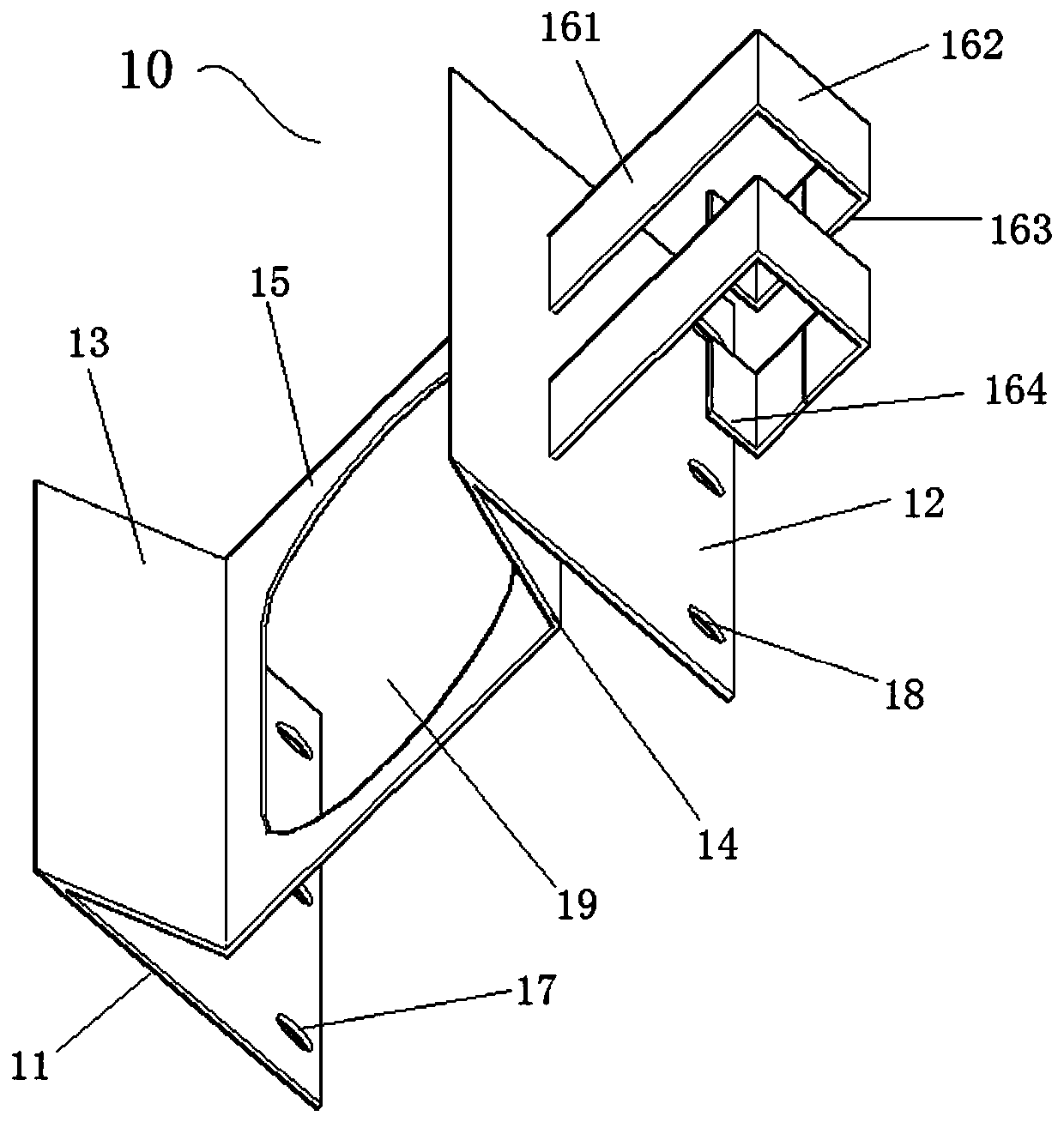 Sloping roof M type splicing grout blocking steel plate and construction method thereof