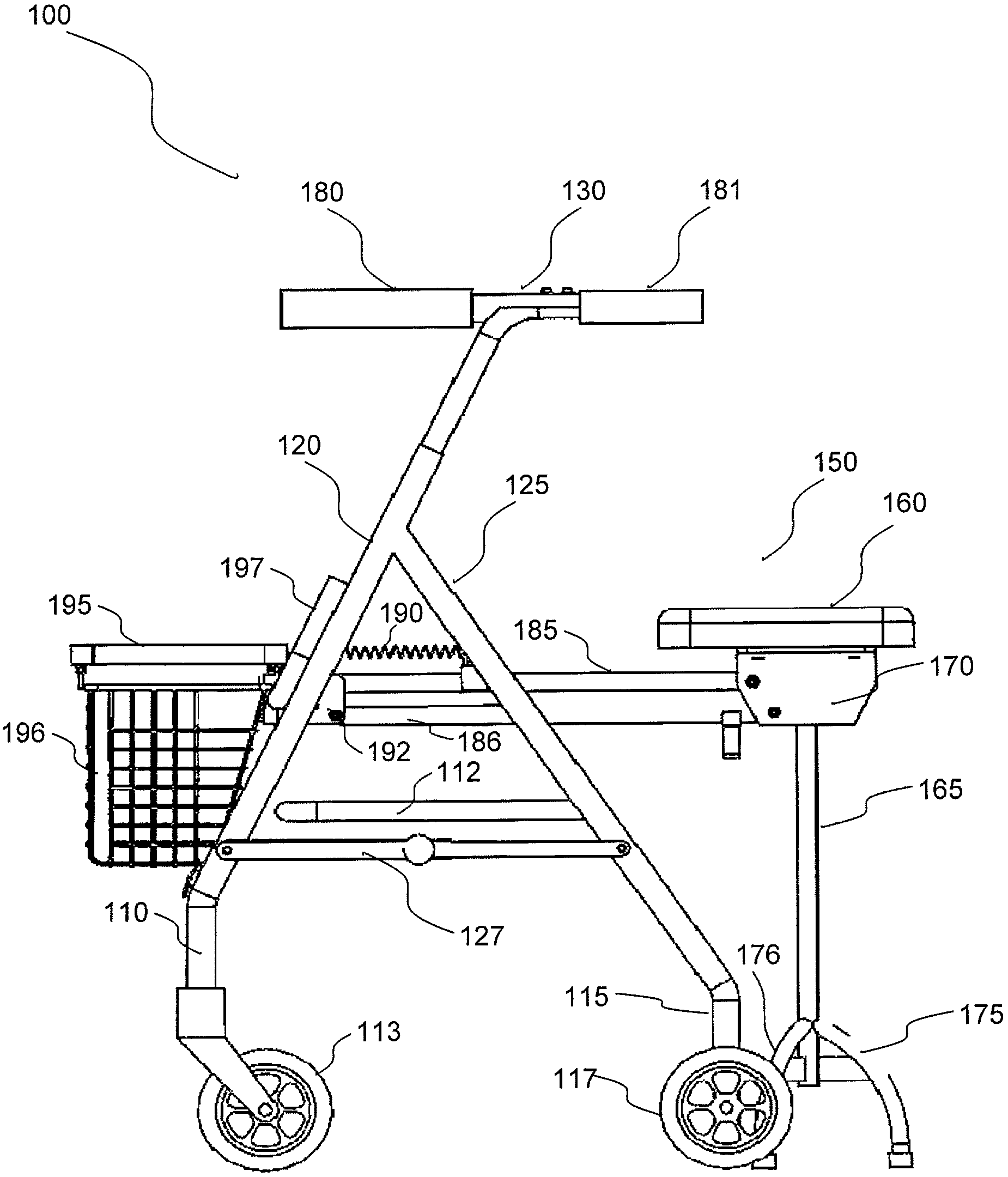 Walking aid device with foldable seat