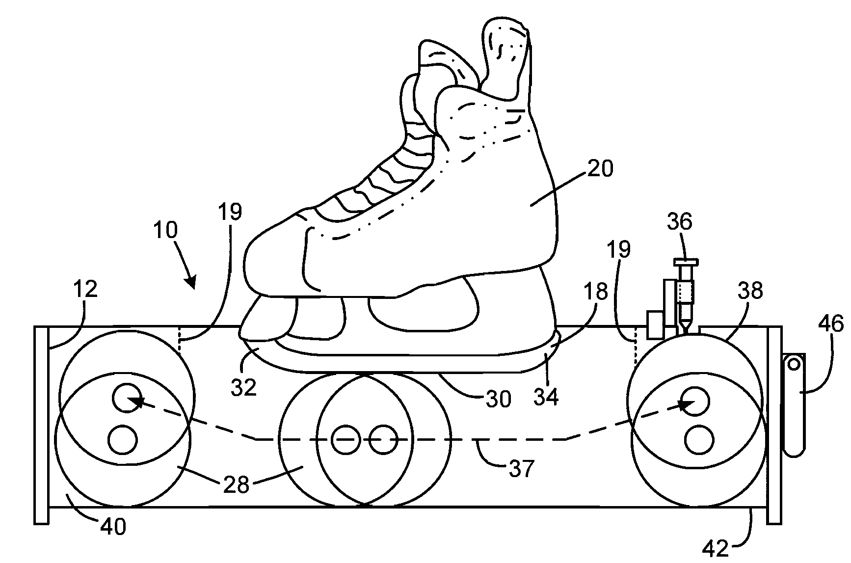 Automatic sharpening system for ice-skates