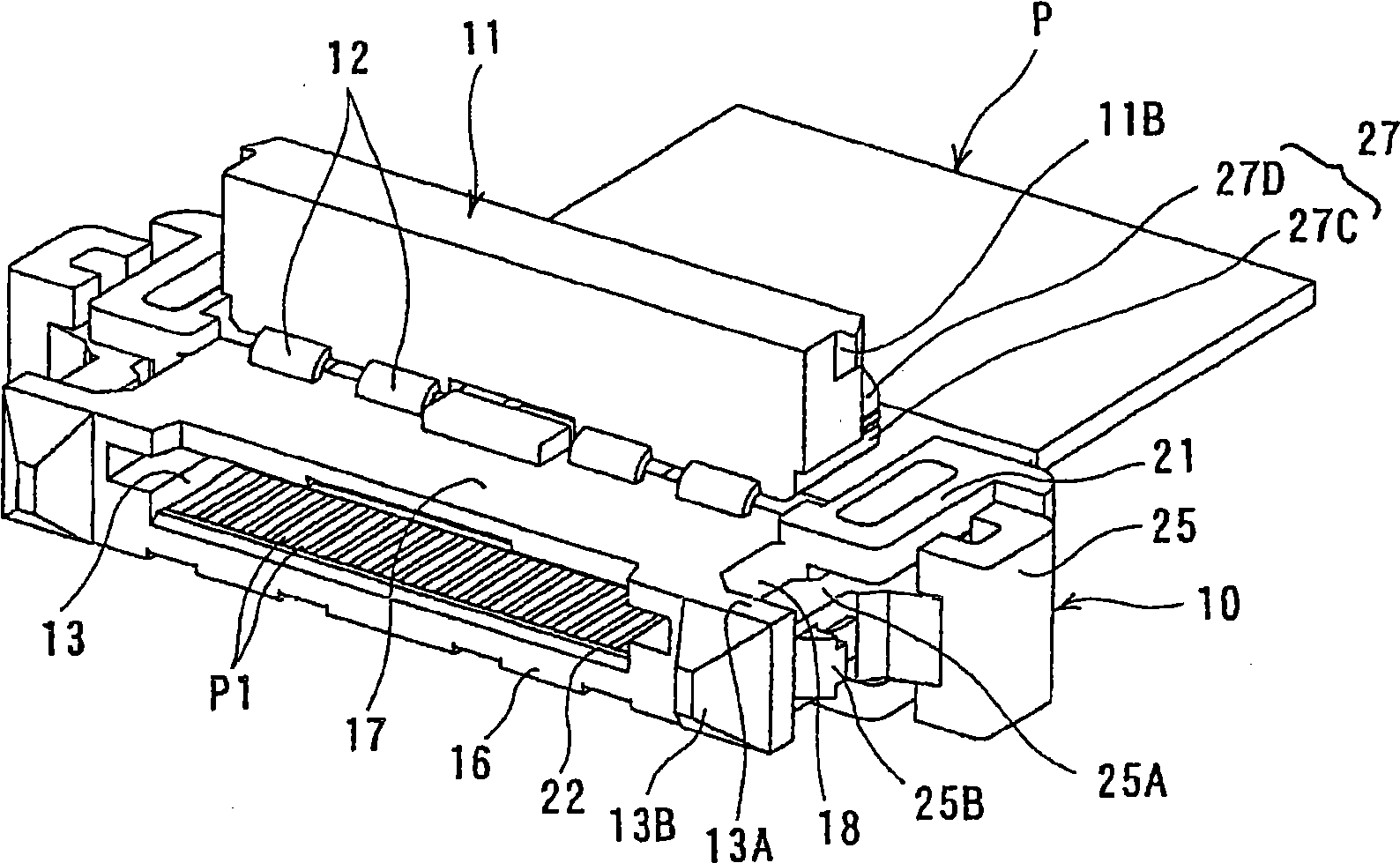 Electric connector for flat type conductor