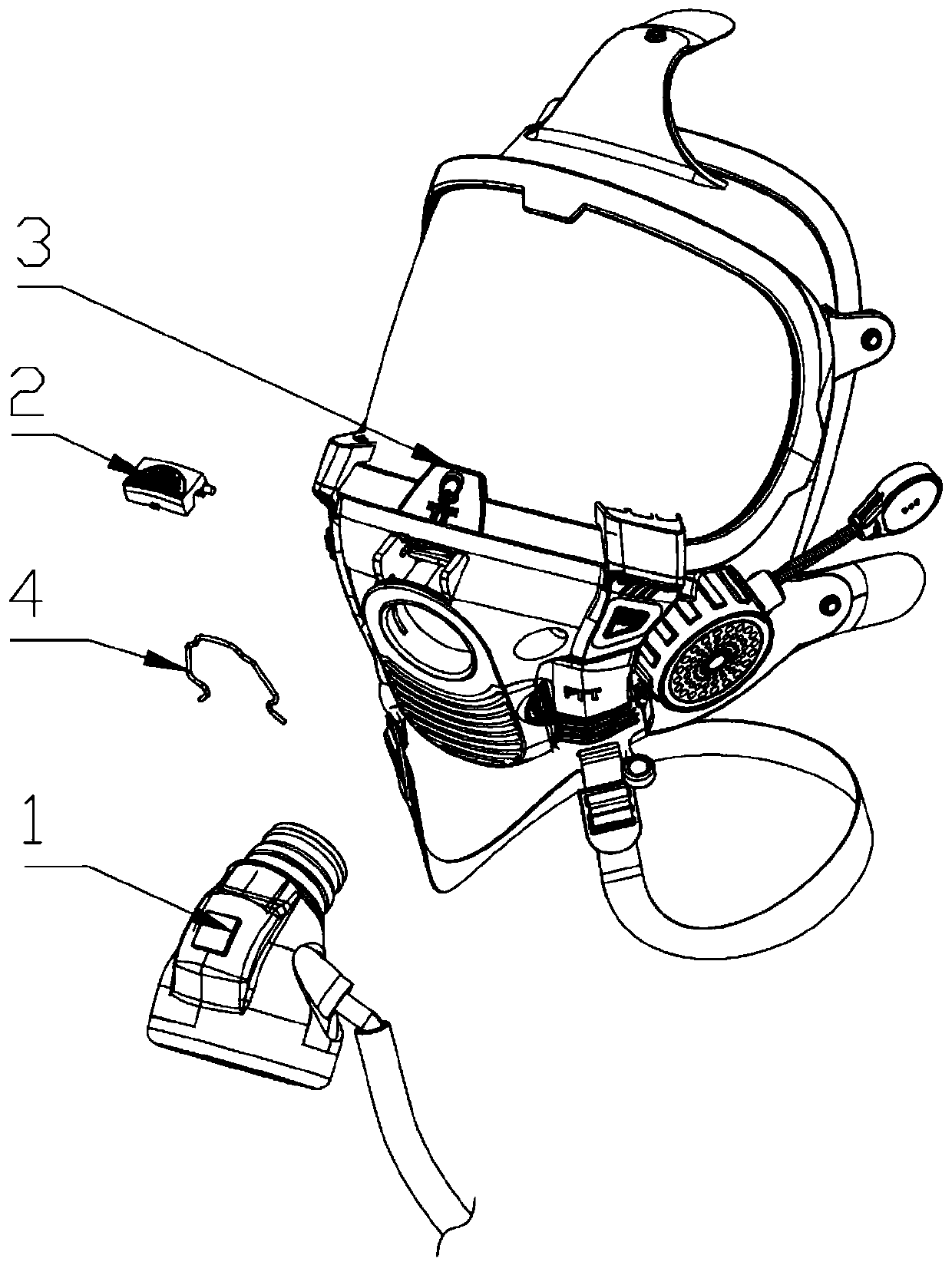 Face mask with rotary button on jack of gas supply valve and using method