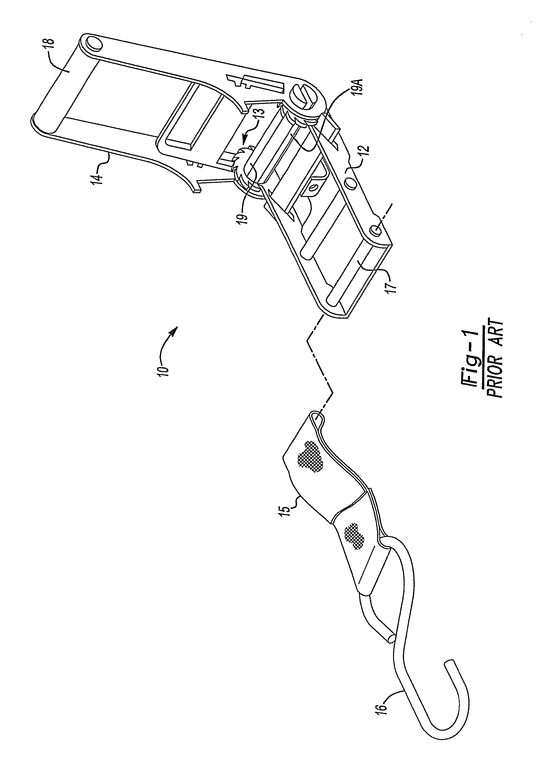 Cargo tightener and strap collector with improved release mechanism
