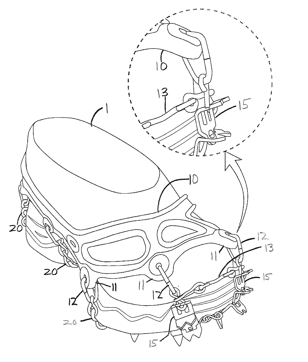 Crampons provided with spikes