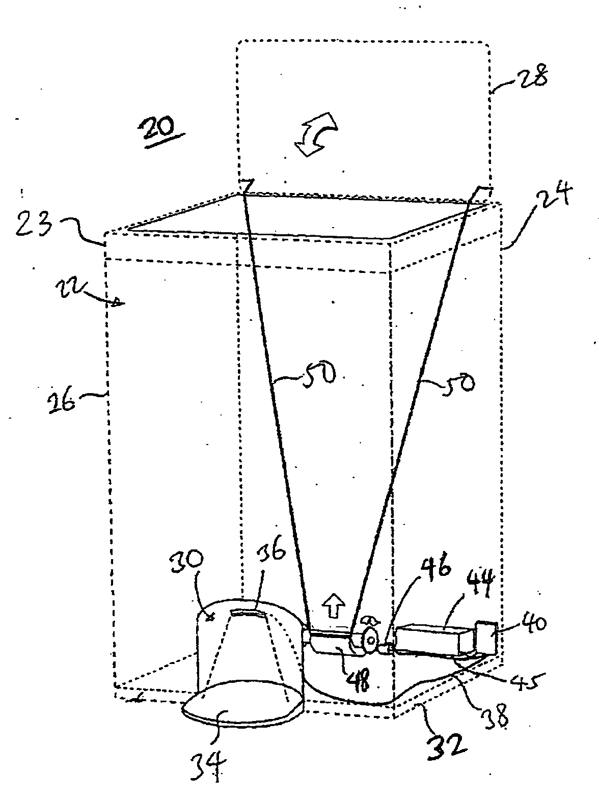 Trash can with power operated lid