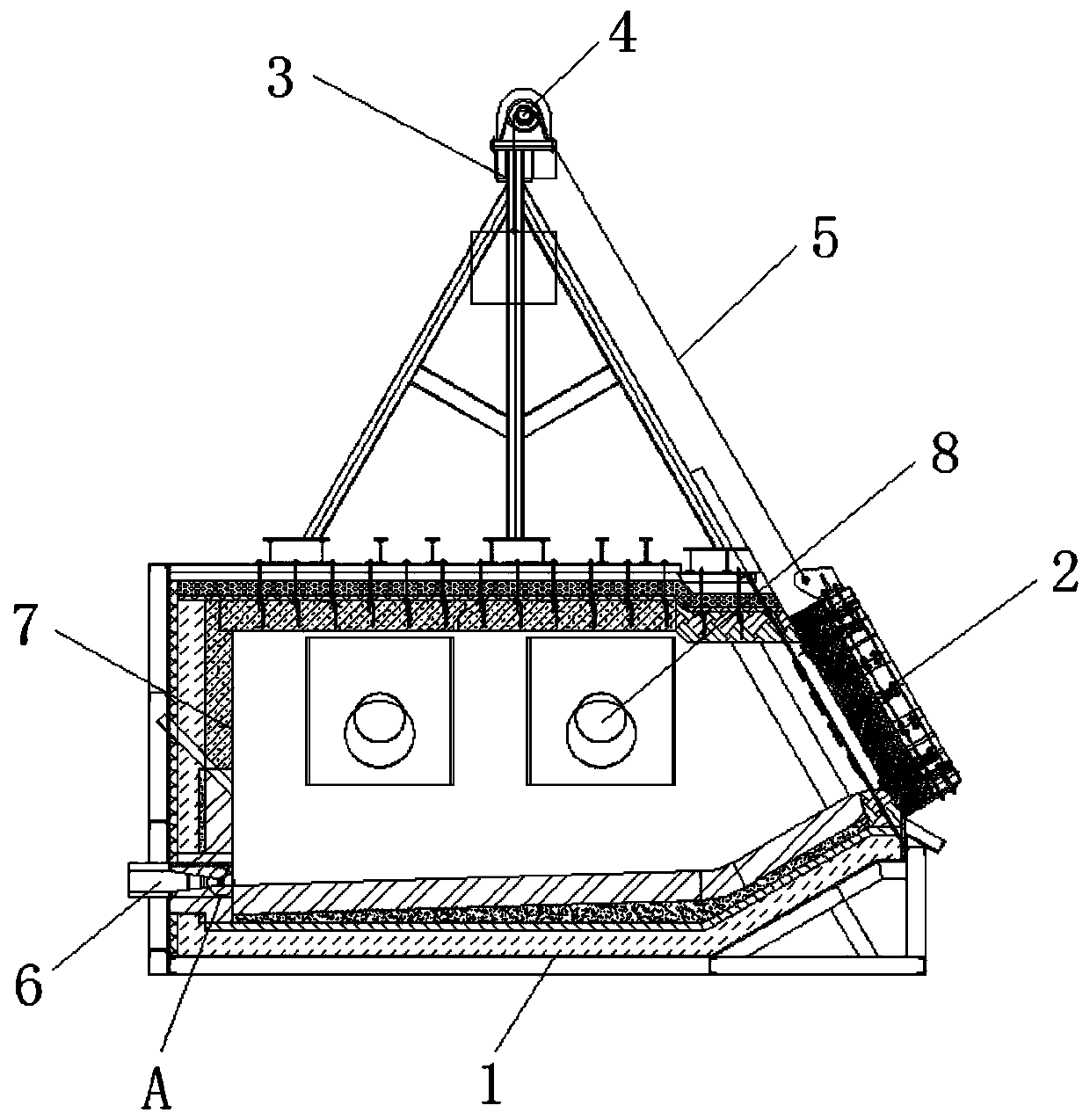 Aluminum material melting furnace