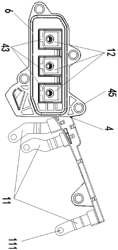 Three-phase copper bar structure of hybrid power motor