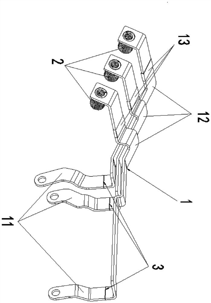 Three-phase copper bar structure of hybrid power motor