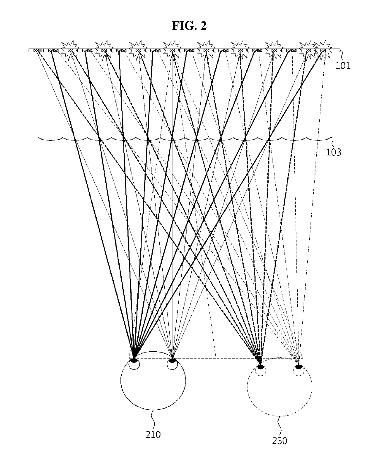 Method and apparatus of light field rendering for plurality of users