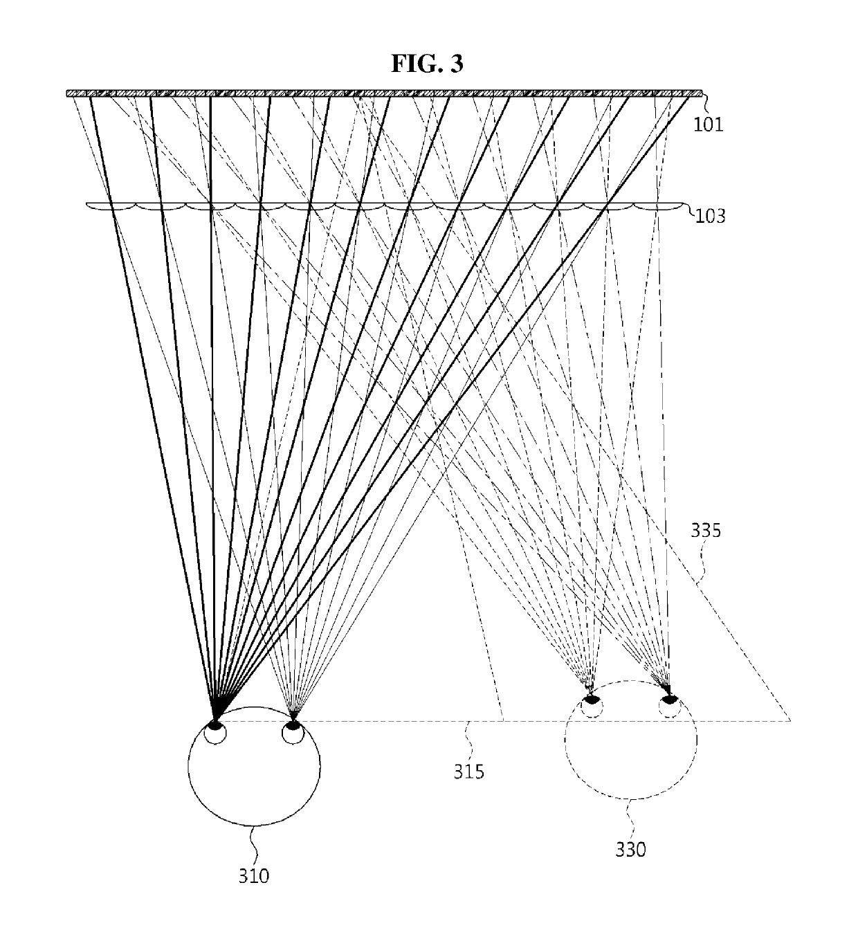 Method and apparatus of light field rendering for plurality of users