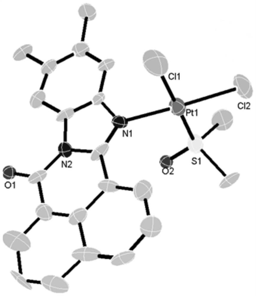 11,12-Dimethylbenzimidazole-1,8-naphthalimide-platinum complex and its preparation method and application