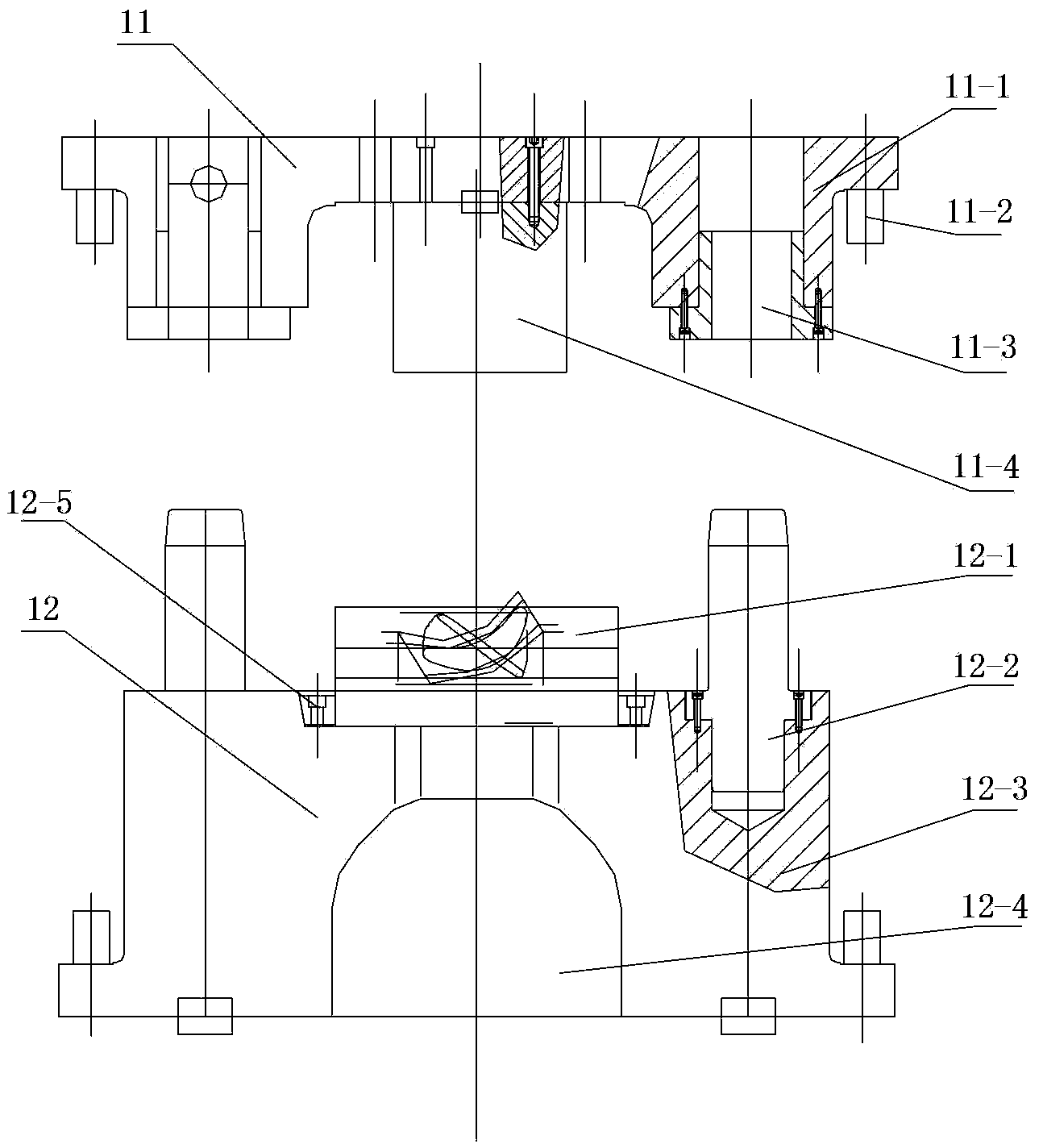 Large turbine blade reshaping and trimming hydraulic machine