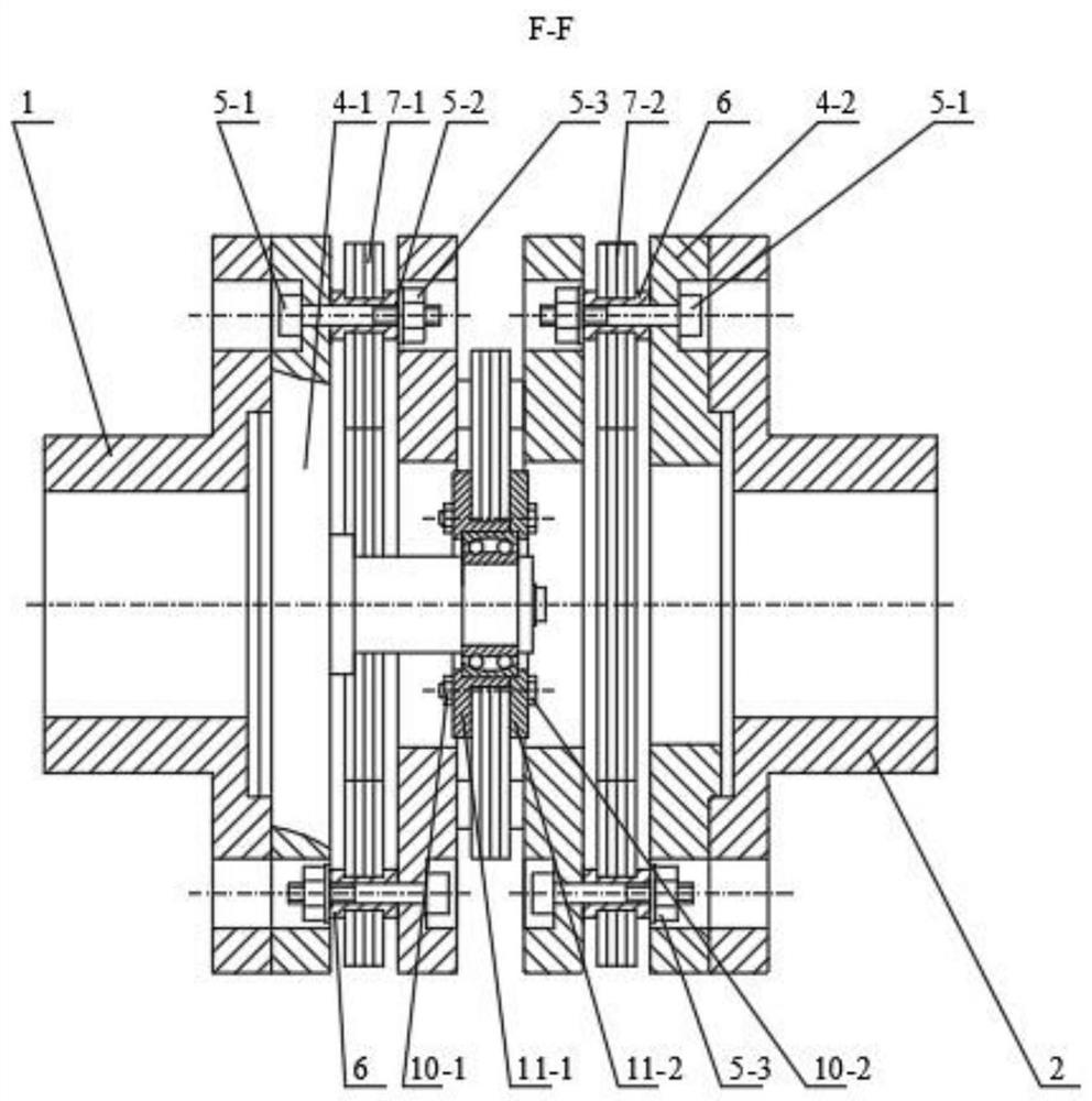 A diaphragm coupling of triple diaphragm group