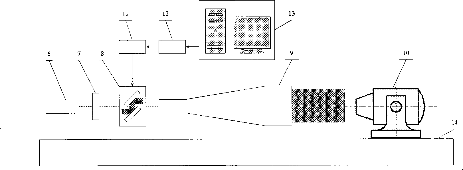 Optical profiletype simulate vibration movement platform device for space laser communication