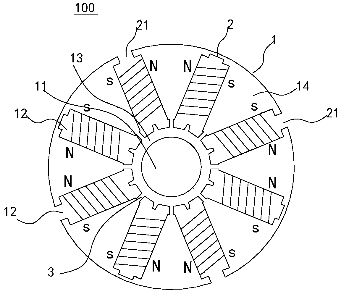 Rotor punching sheet, rotor core with same and motor