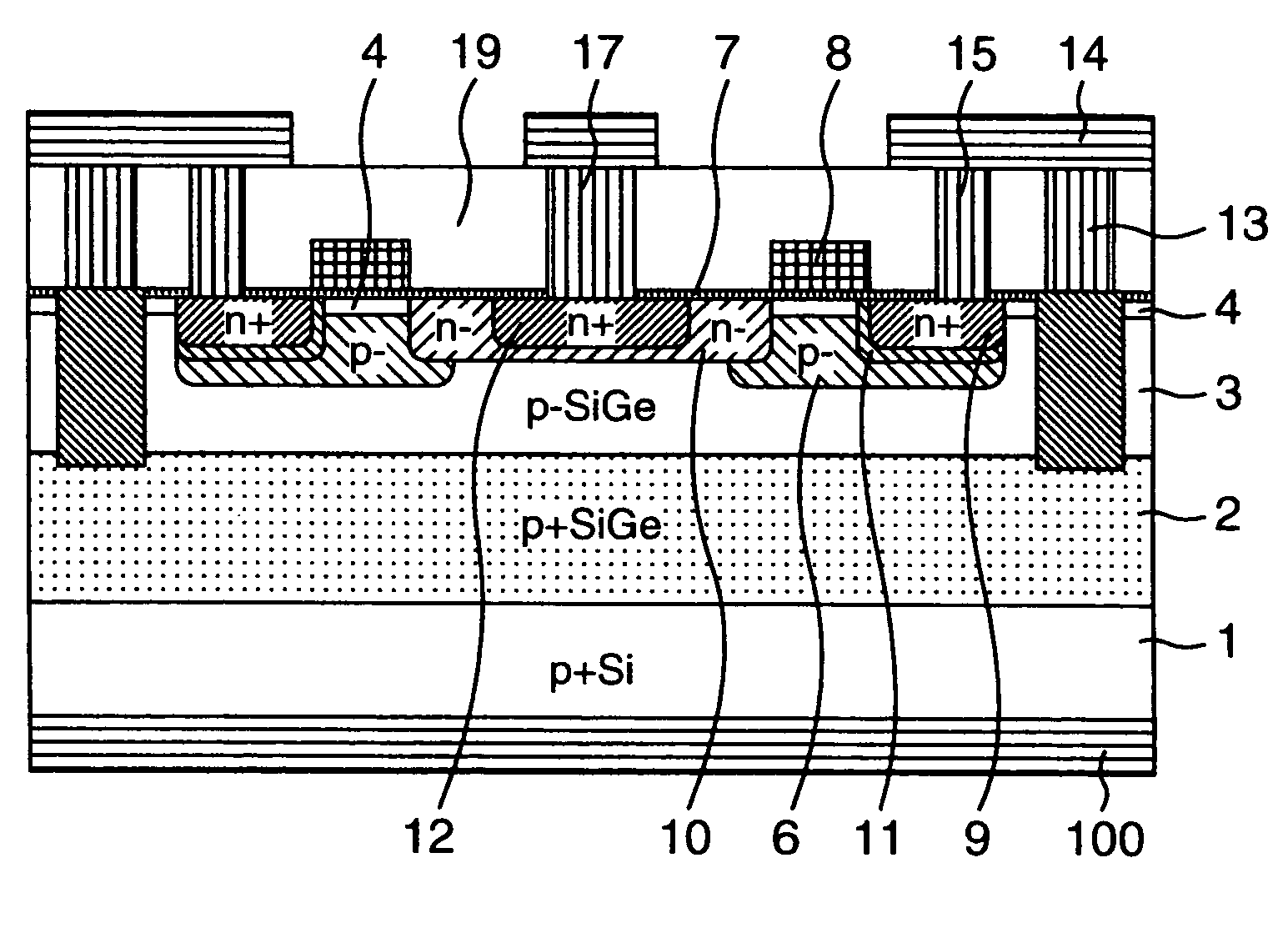 Field-effect type semiconductor device for power amplifier