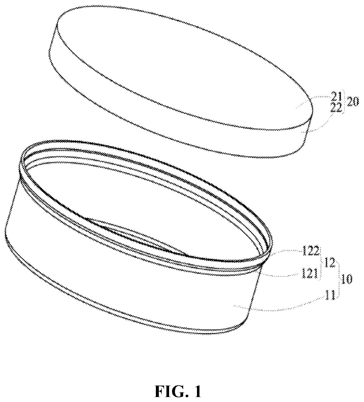 Snap-fitting structure of paper and plastic container