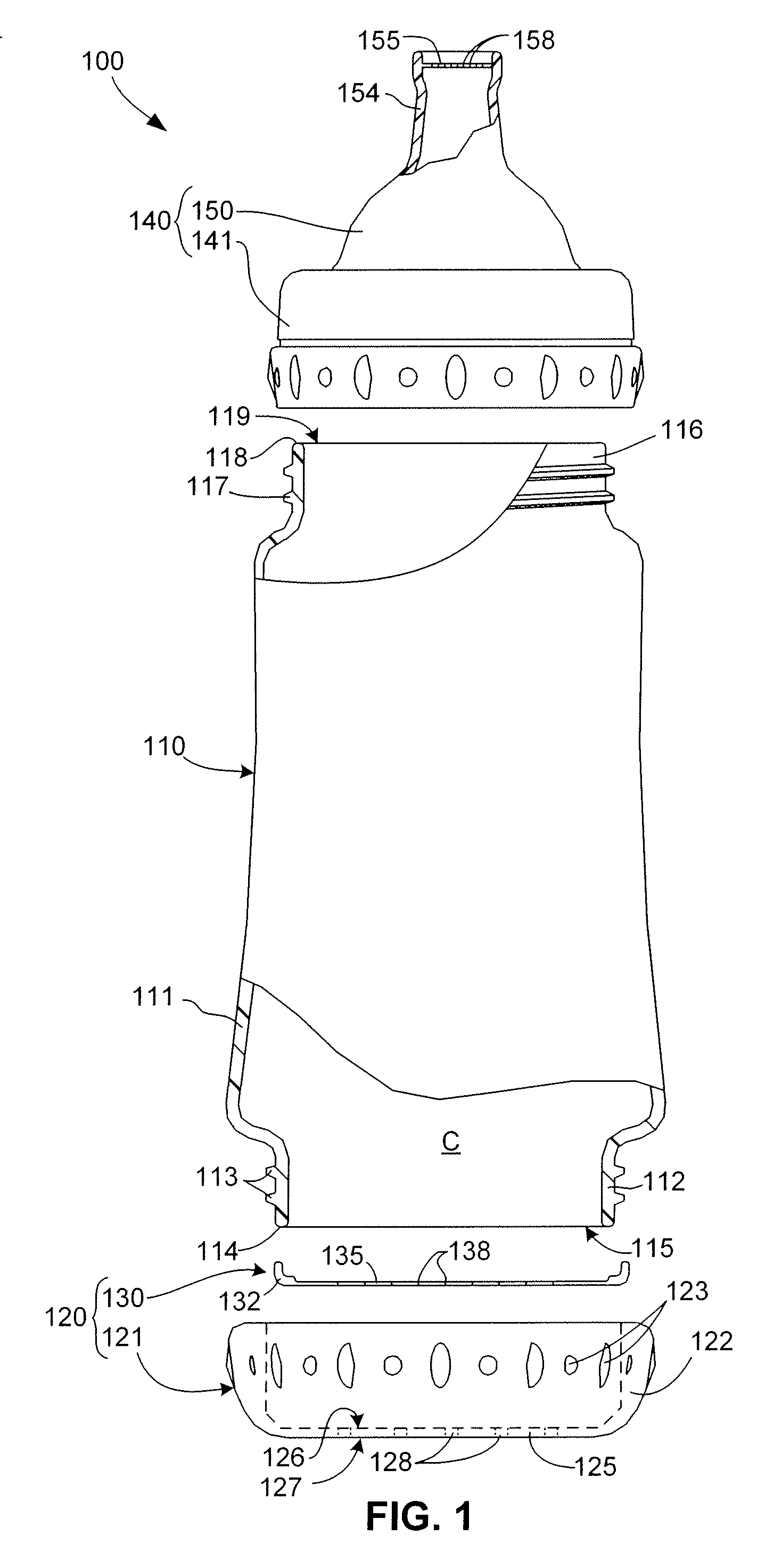 Beverage Container Vent Mechanism Including Perforated Elastic Membrane And Support Plate