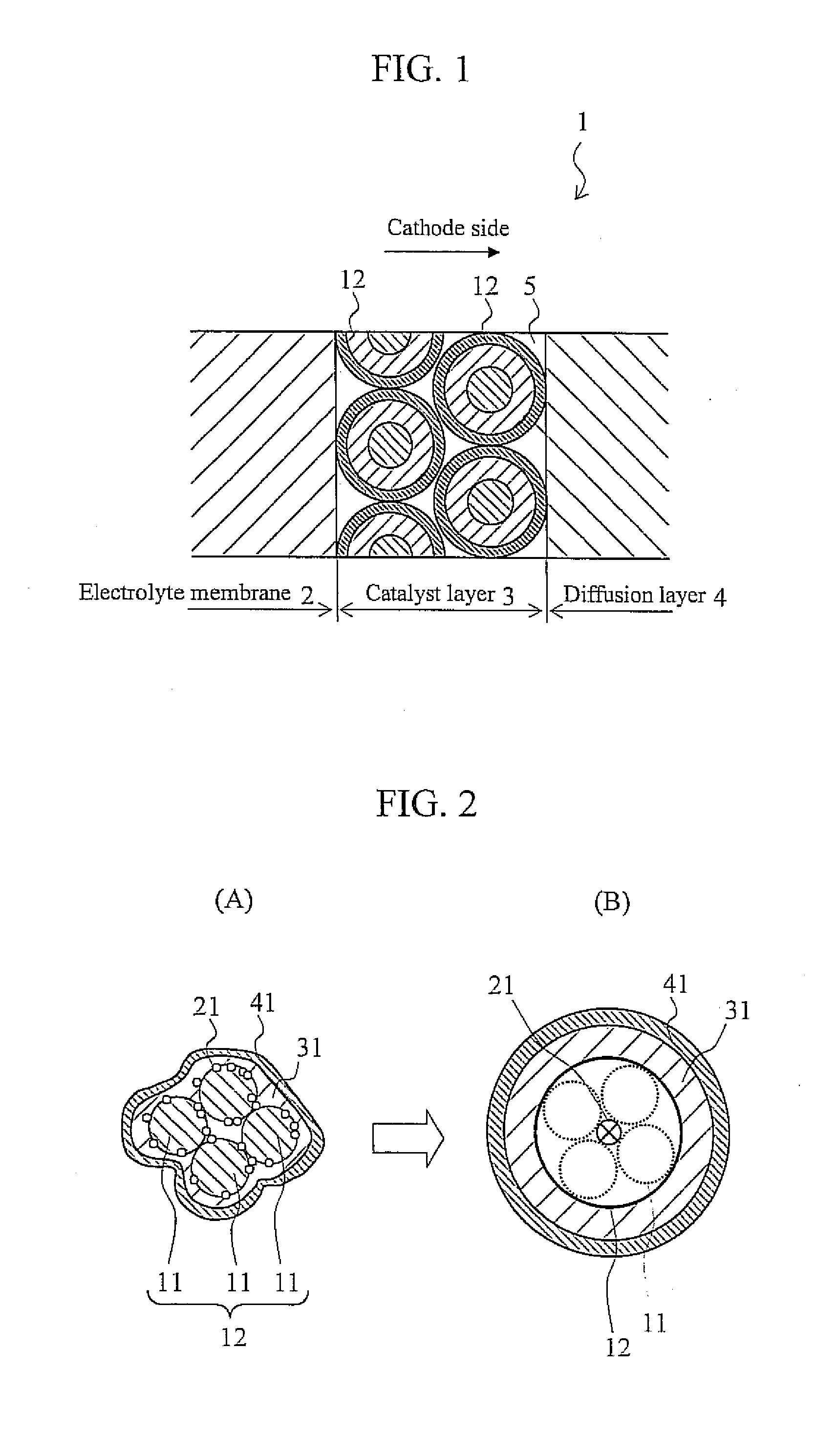 Catalytic layer structure for fuel cell