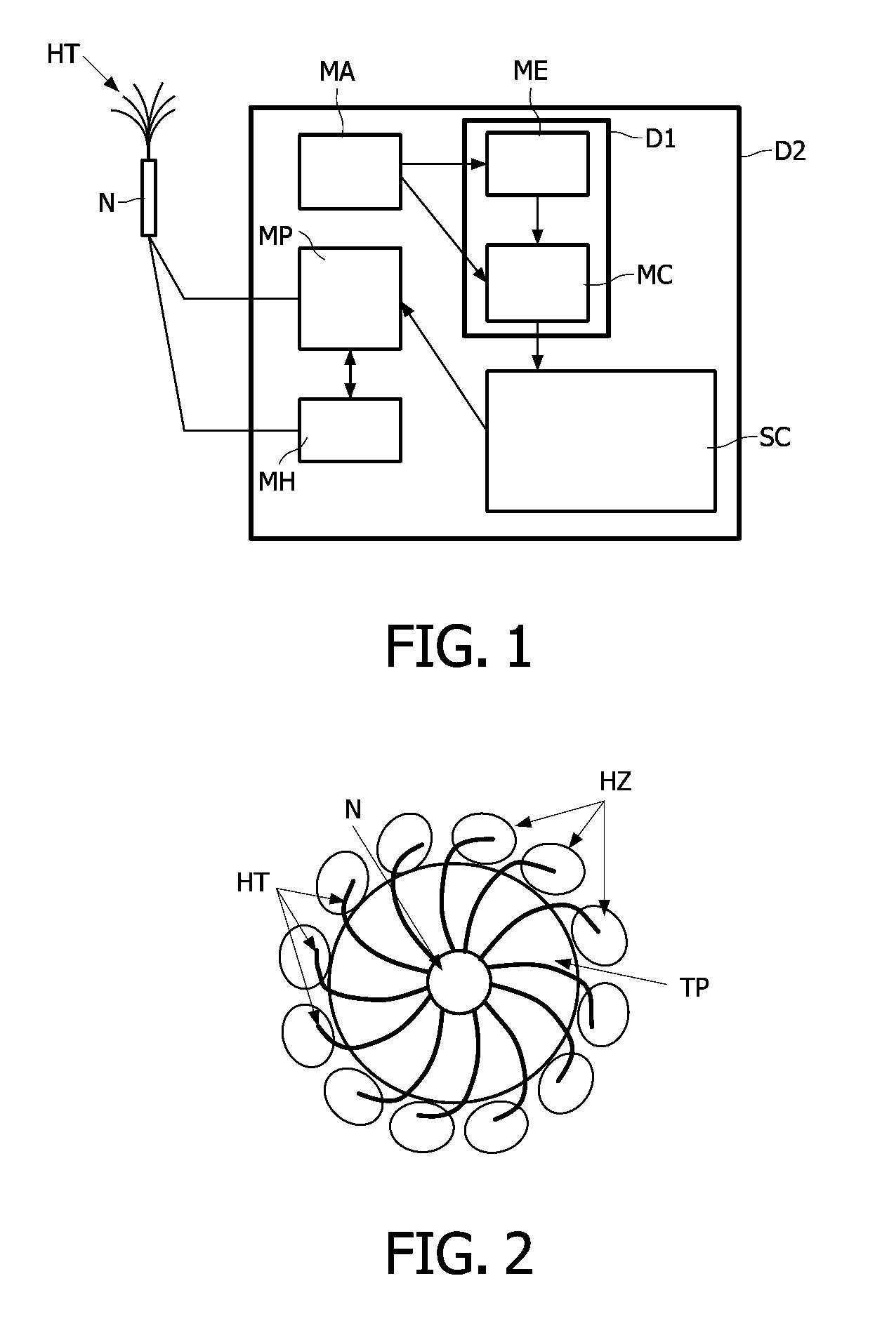 Method and device for producing images of heating tines near a tissue part