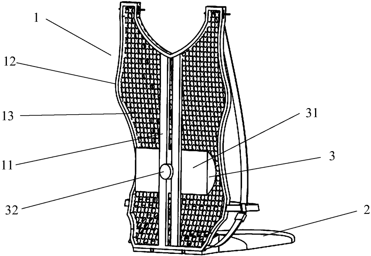 Sitting posture adjusting device and backpack