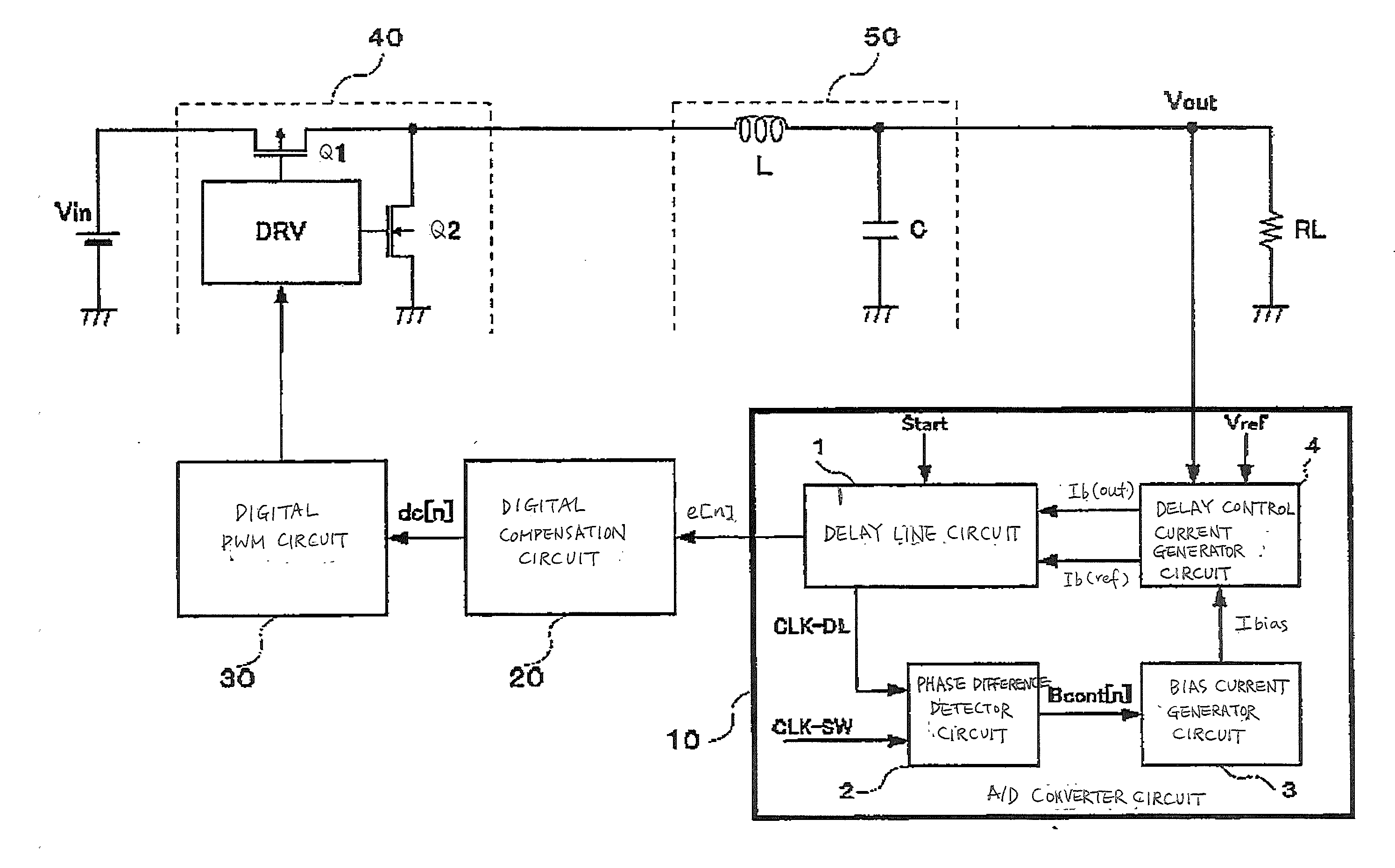 Digital control switching power supply unit