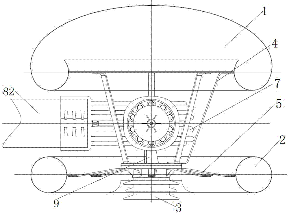 Pipe female support two-way fittings and its shielding ring, shielding spherical crown