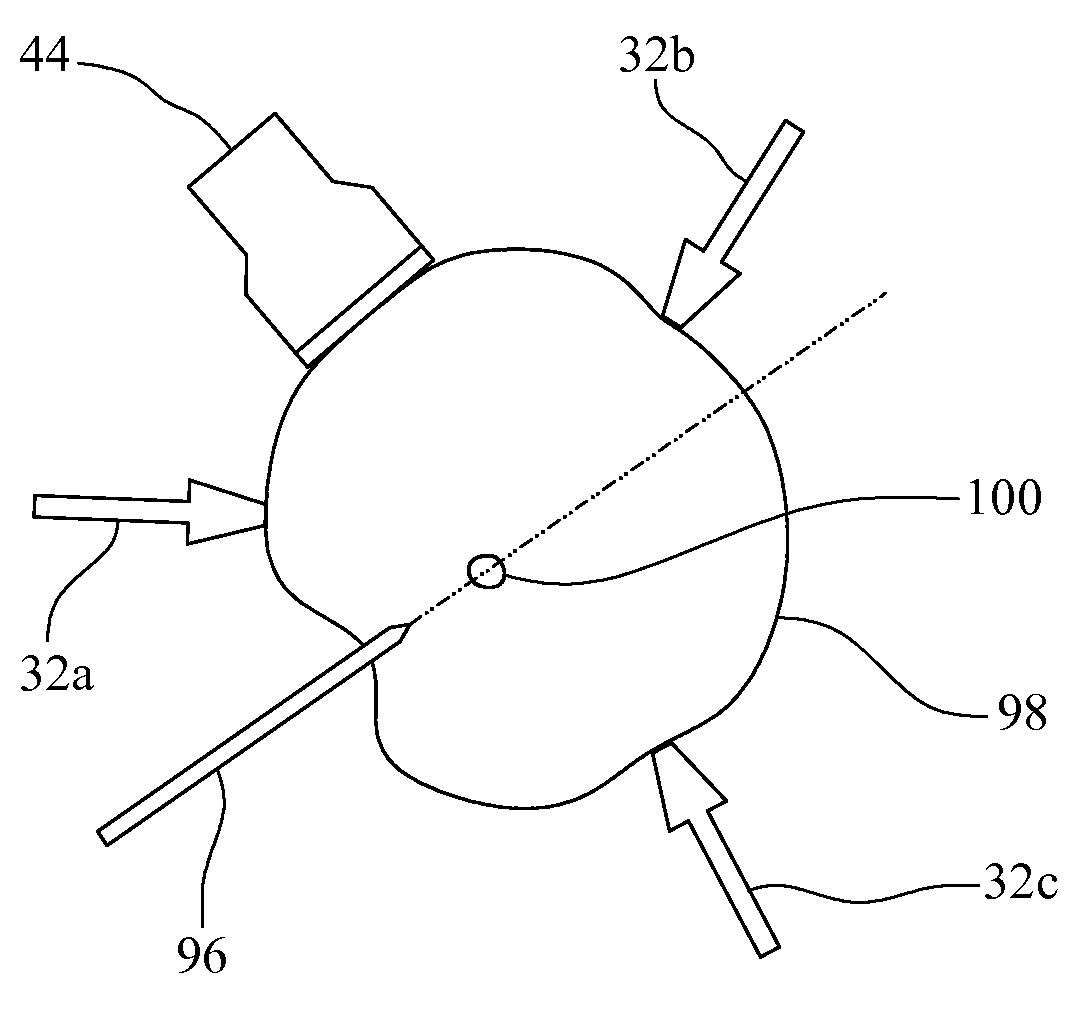 System, method and device for positioning a target located within soft tissue in a path of an instrument