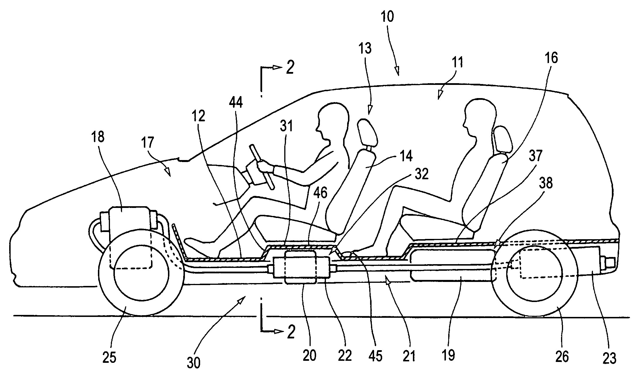 Vehicle canister arranging structure