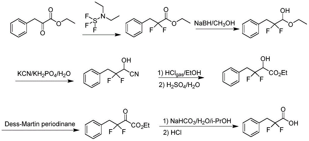 Preparation method of 3-(bromophenyl)-2,2'-difluoropropanoic acid
