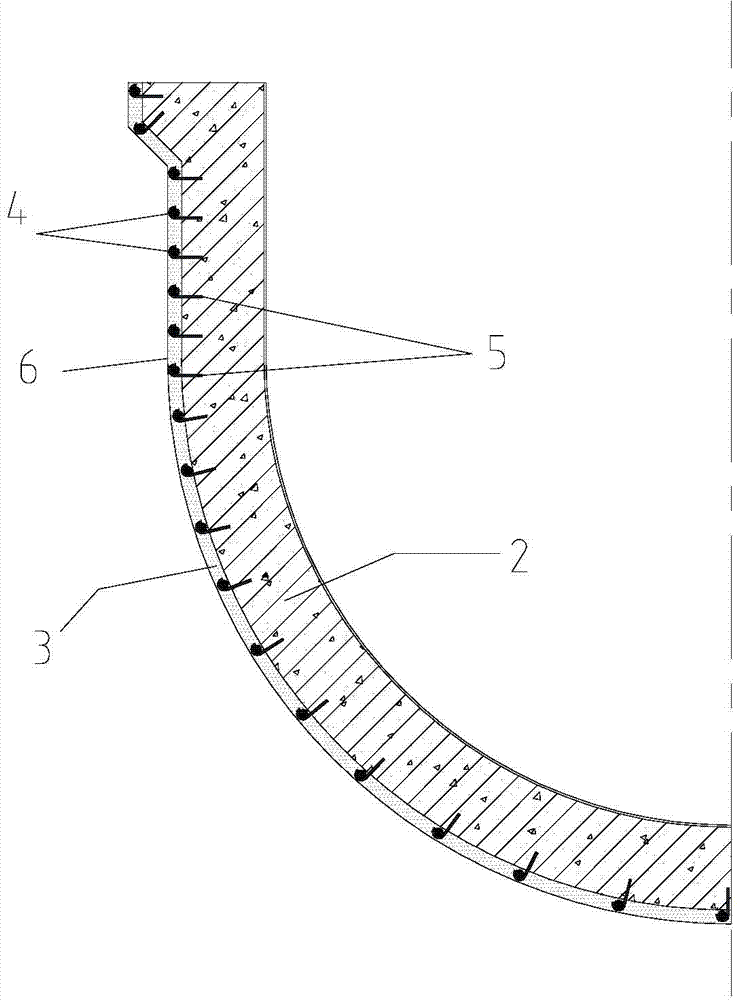 Reinforced structure of thin-wall hydraulic structure and reinforcing method