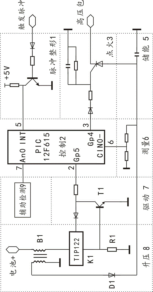 Energy balance ignition circuit of gasoline engine and balance control method