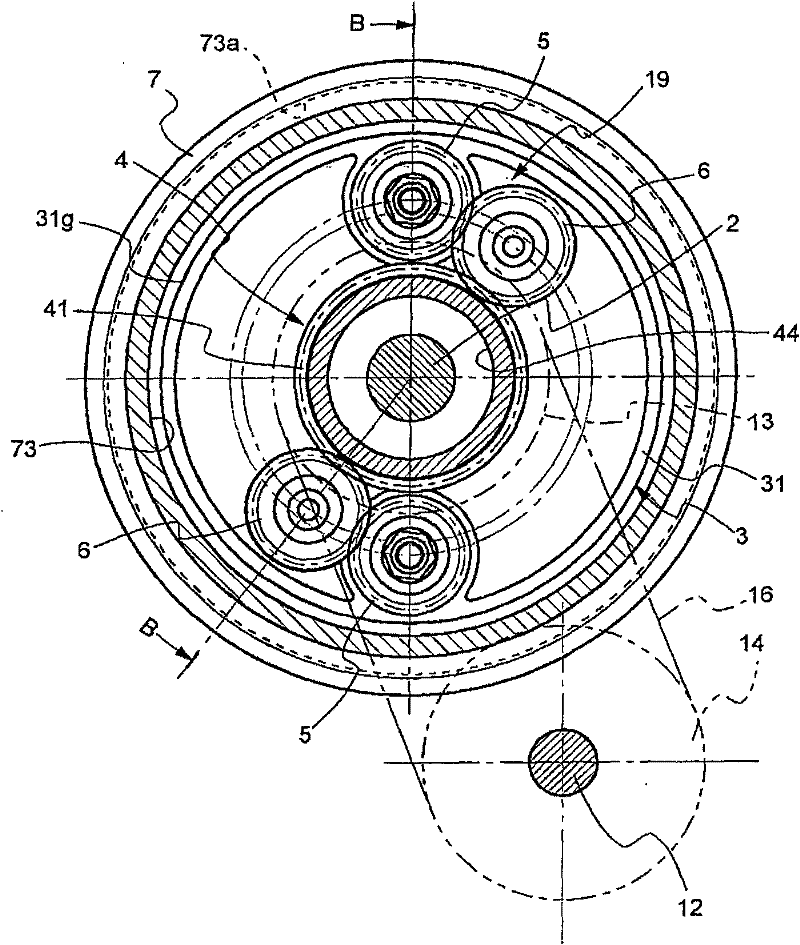 Planetary gear type selvage machine of loom