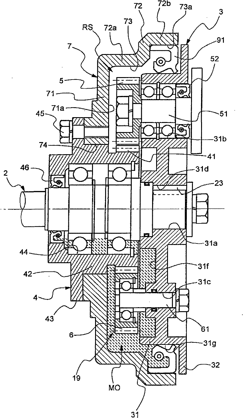 Planetary gear type selvage machine of loom