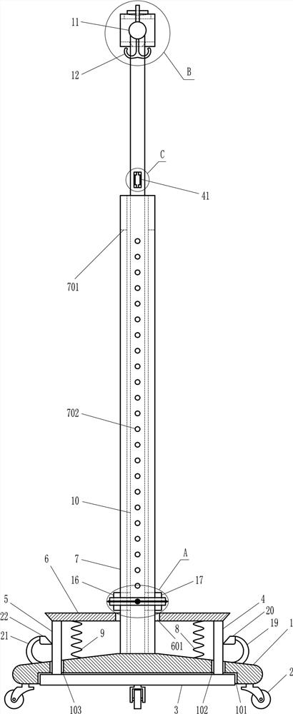 An easy-to-use mobile infusion stand for medical pediatrics