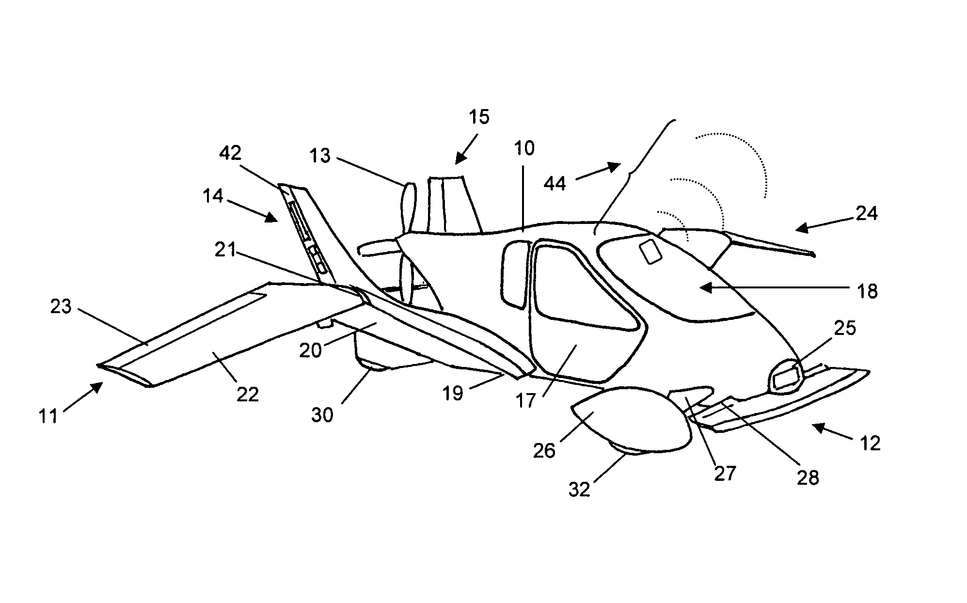 Roadable aircraft with folding wings and integrated bumpers and lighting