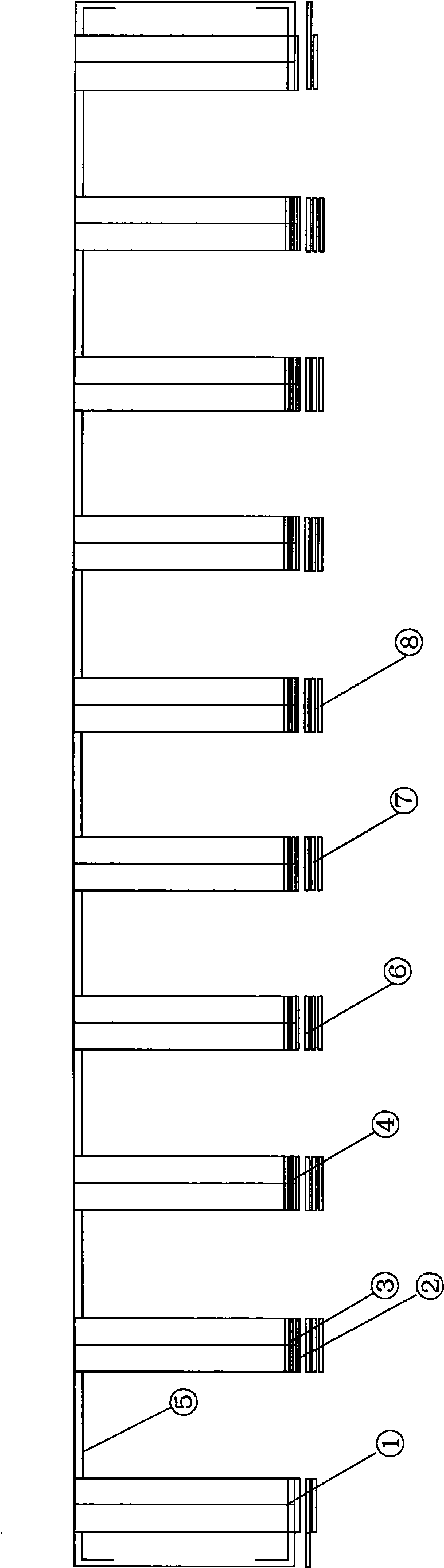 Vertical door shaft inner swing doors and outer swing doors for platform screen doors of long-rail train