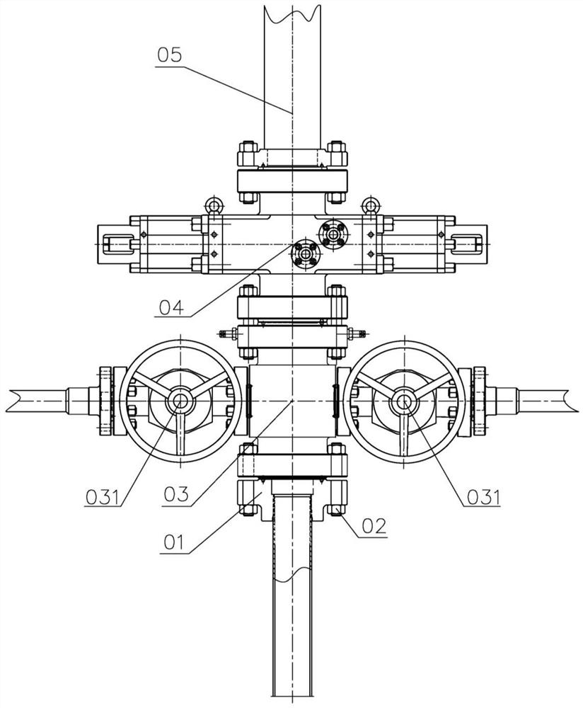 Quick installing device of hydraulic annular wellhead casing flange