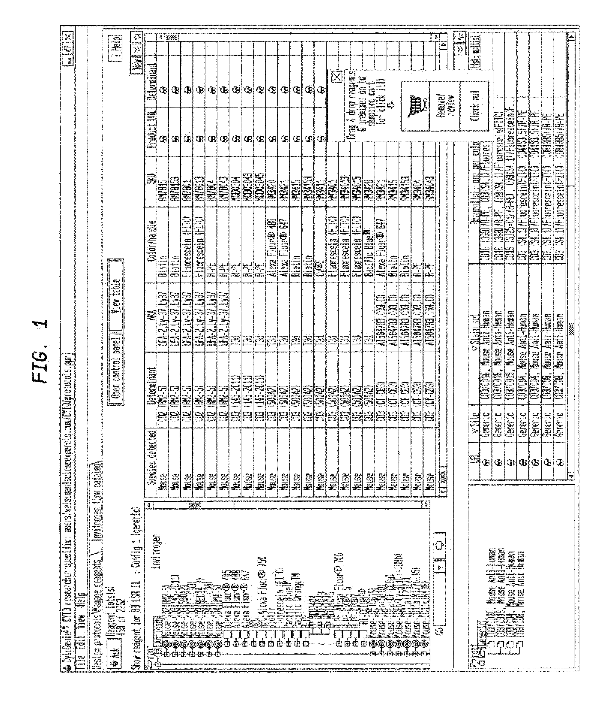 System and method for selecting a multiparameter reagent combination and for automated fluorescence compensation