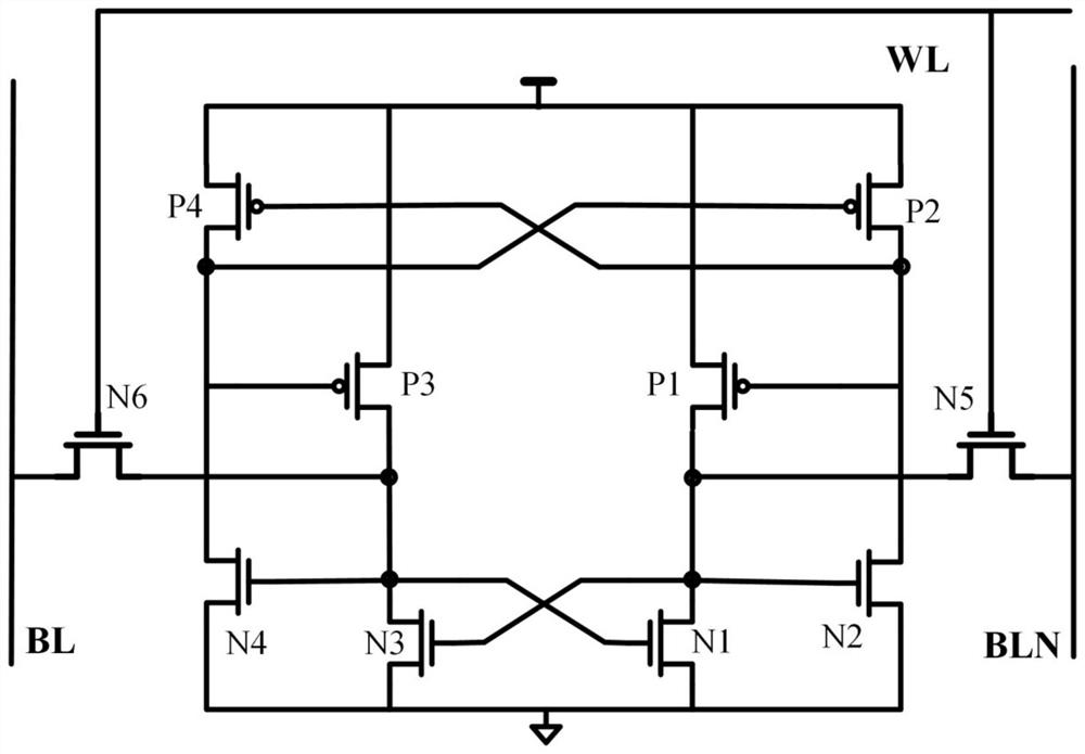 12T radiation-proof SRAM (Static Random Access Memory) storage unit based on polarity strengthening technology