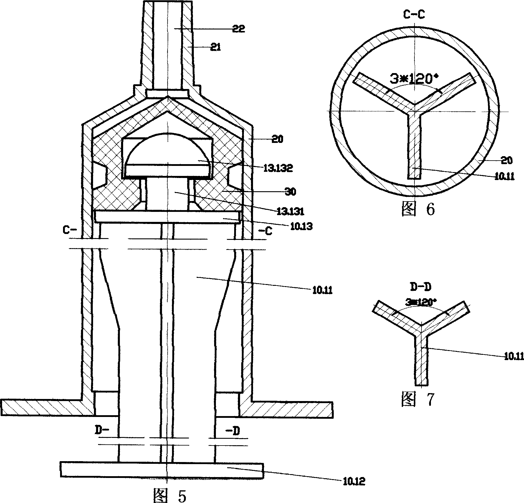 Special-shaped core pole of injector