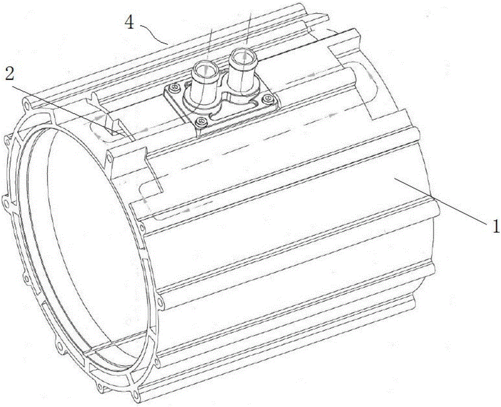 Water-cooling motor shell