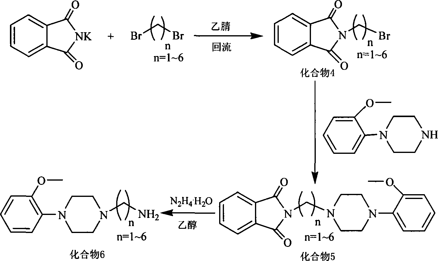 99mtc marked 2-methoxyphenyl piperazine derivative complexes as well as preparation method and uses thereof