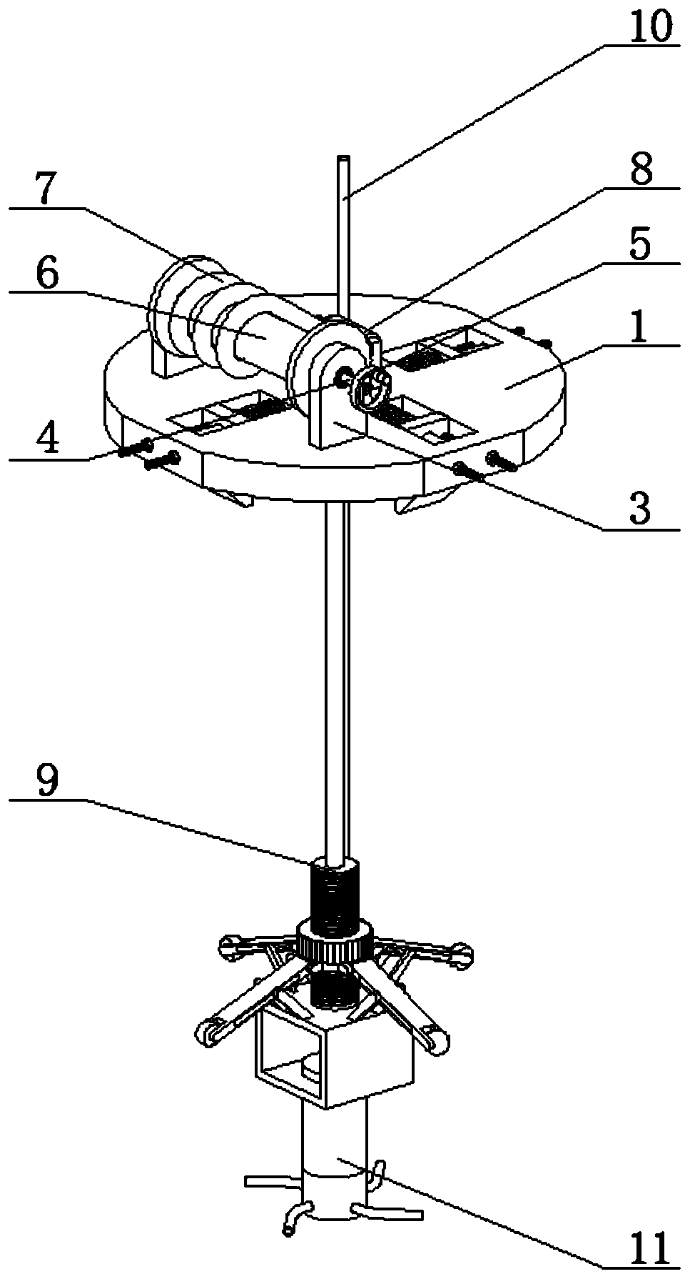 A vertical pipeline sand blaster with retractable device