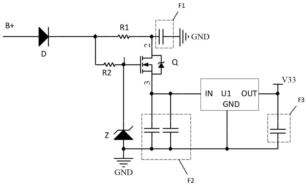 Power battery voltage-reduction circuit and power supply system ...