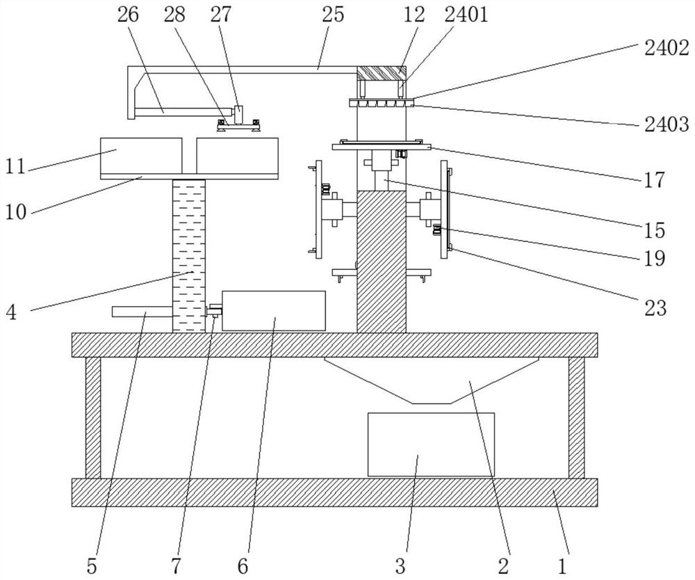 Die cutting device with automatic feeding function for insulating cushion block processing
