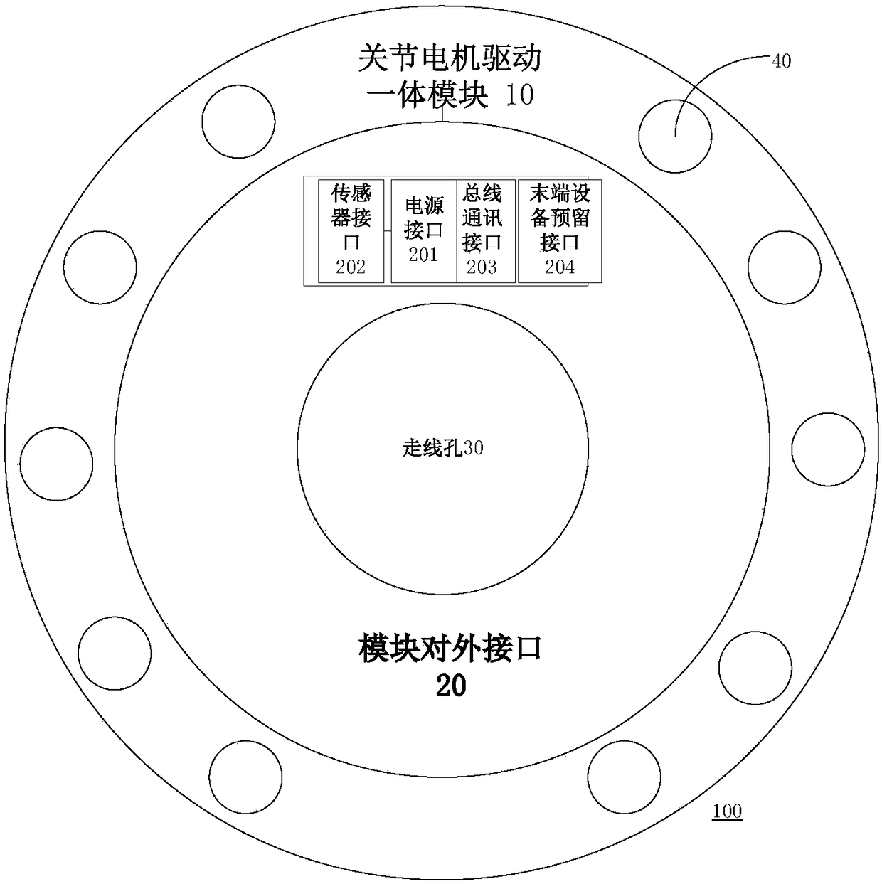 Integrated mechanical arm of joint motor and robot