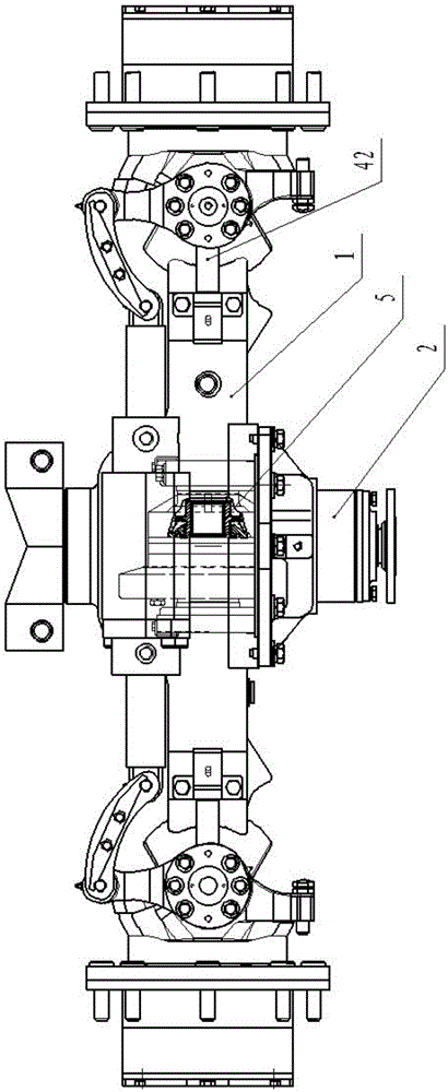 Rear steering drive axle assembly of forklift