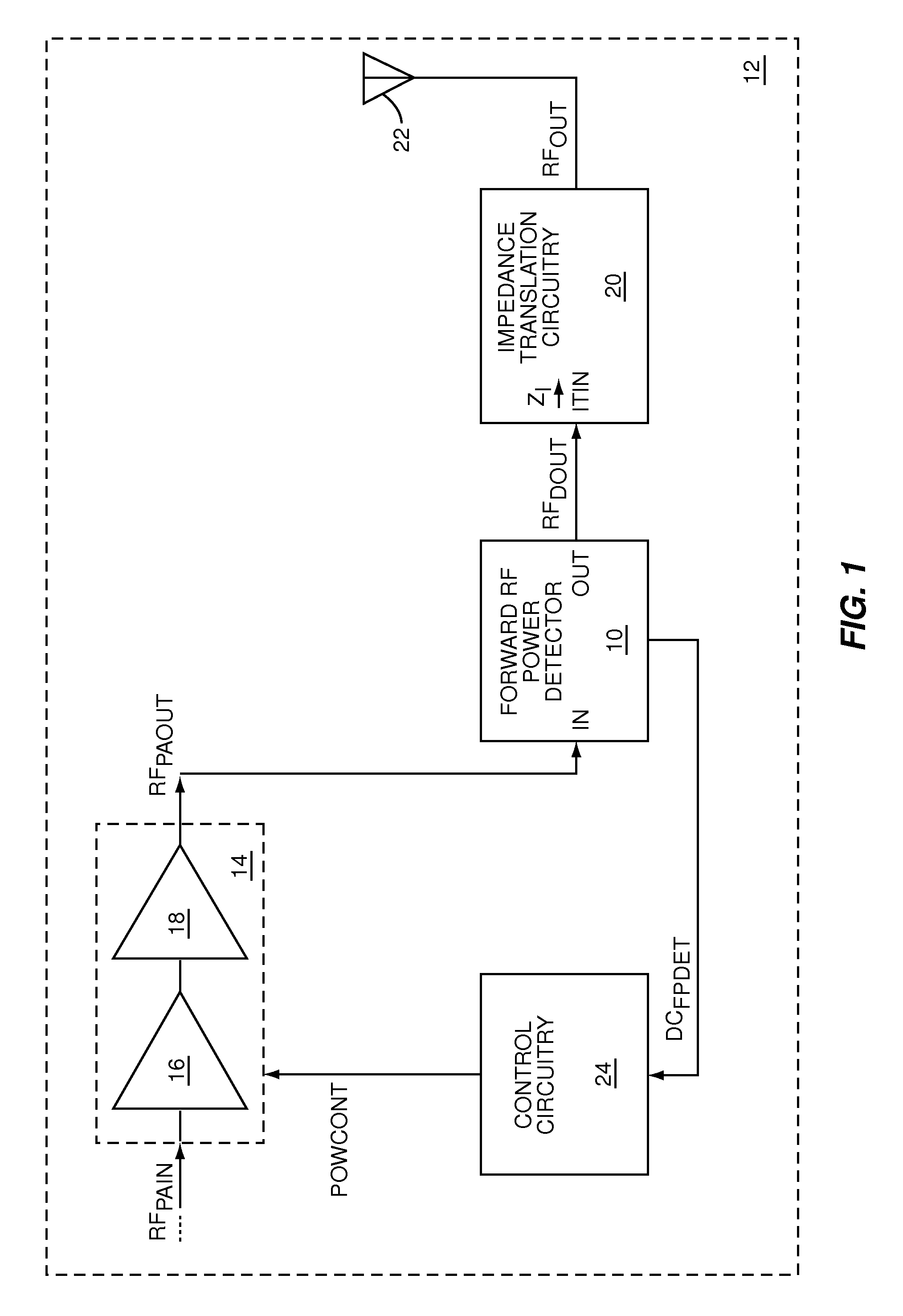 Low impedance series coupled radio frequency directional power detector